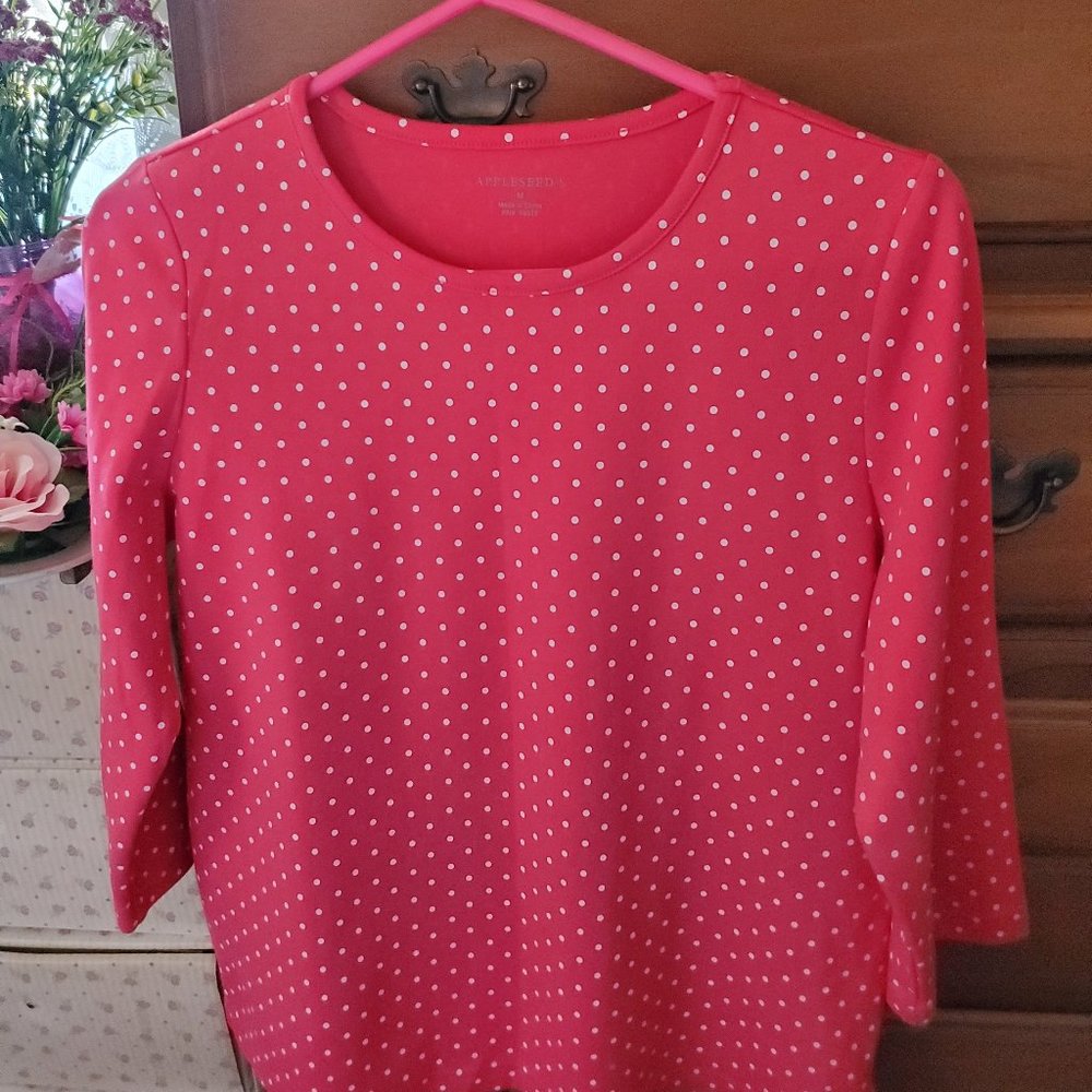 APPLESEED'S POLKA DOT KNIT TOP